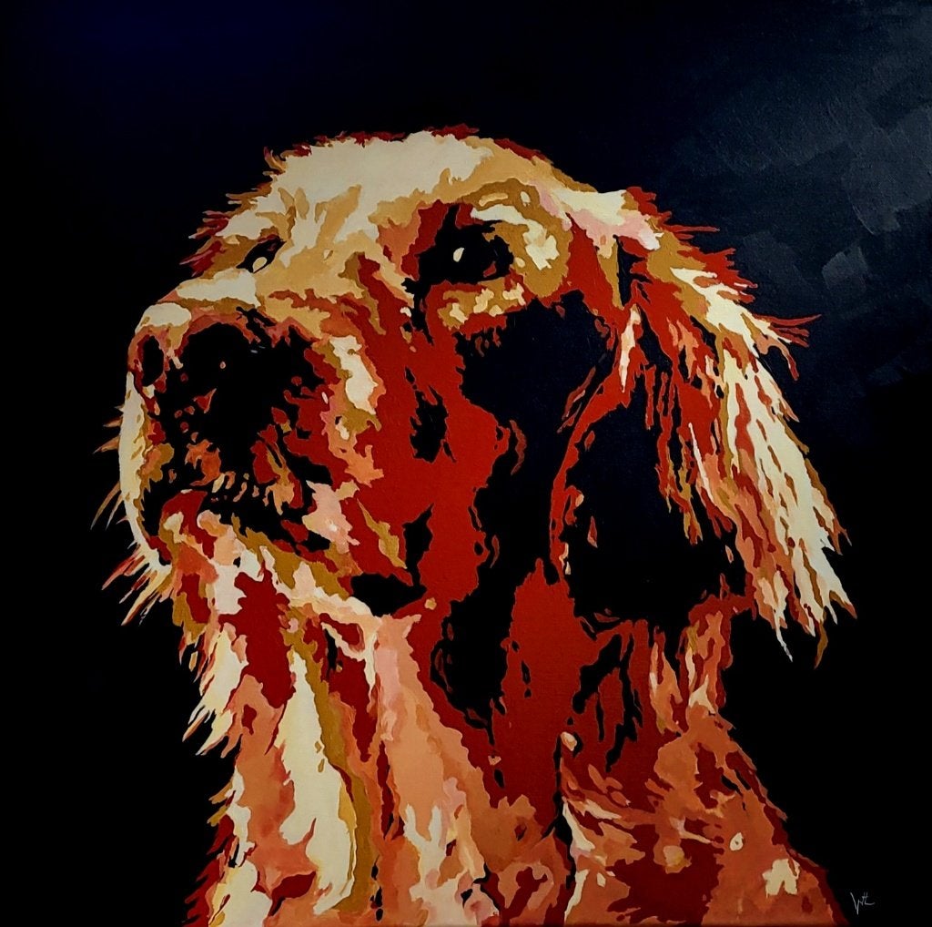 Huisdier laten schilderen/ Winny Lenderink, Ophalen, Acrylverf, Dieren, Gesigneerd