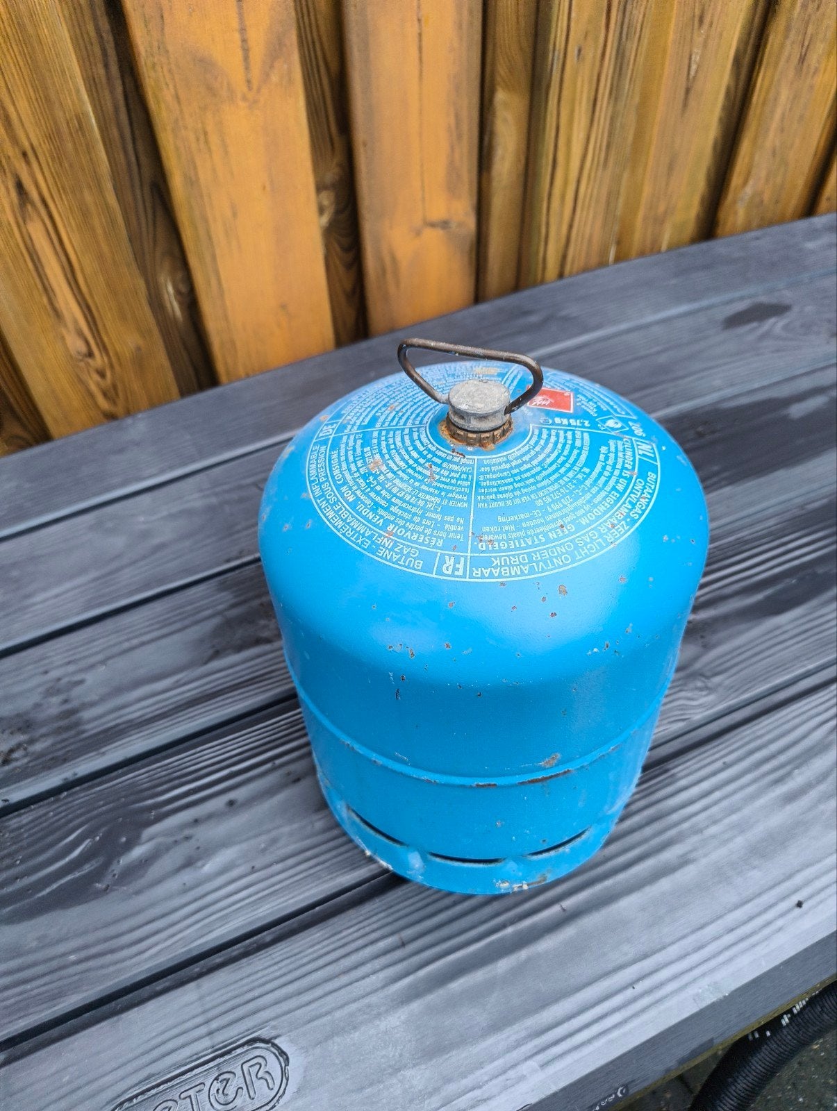 Campingaz 907 gasfles (leeg), Ophalen, Gebruikt