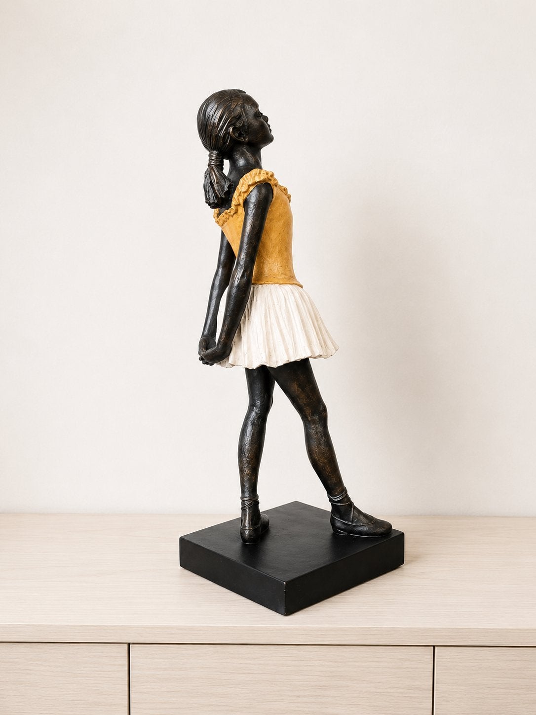 Ballerina Beeld - Polyresin Bronskleurig - 38cm, Verzenden, 20 - 50 cm, Beeld, Vrouw