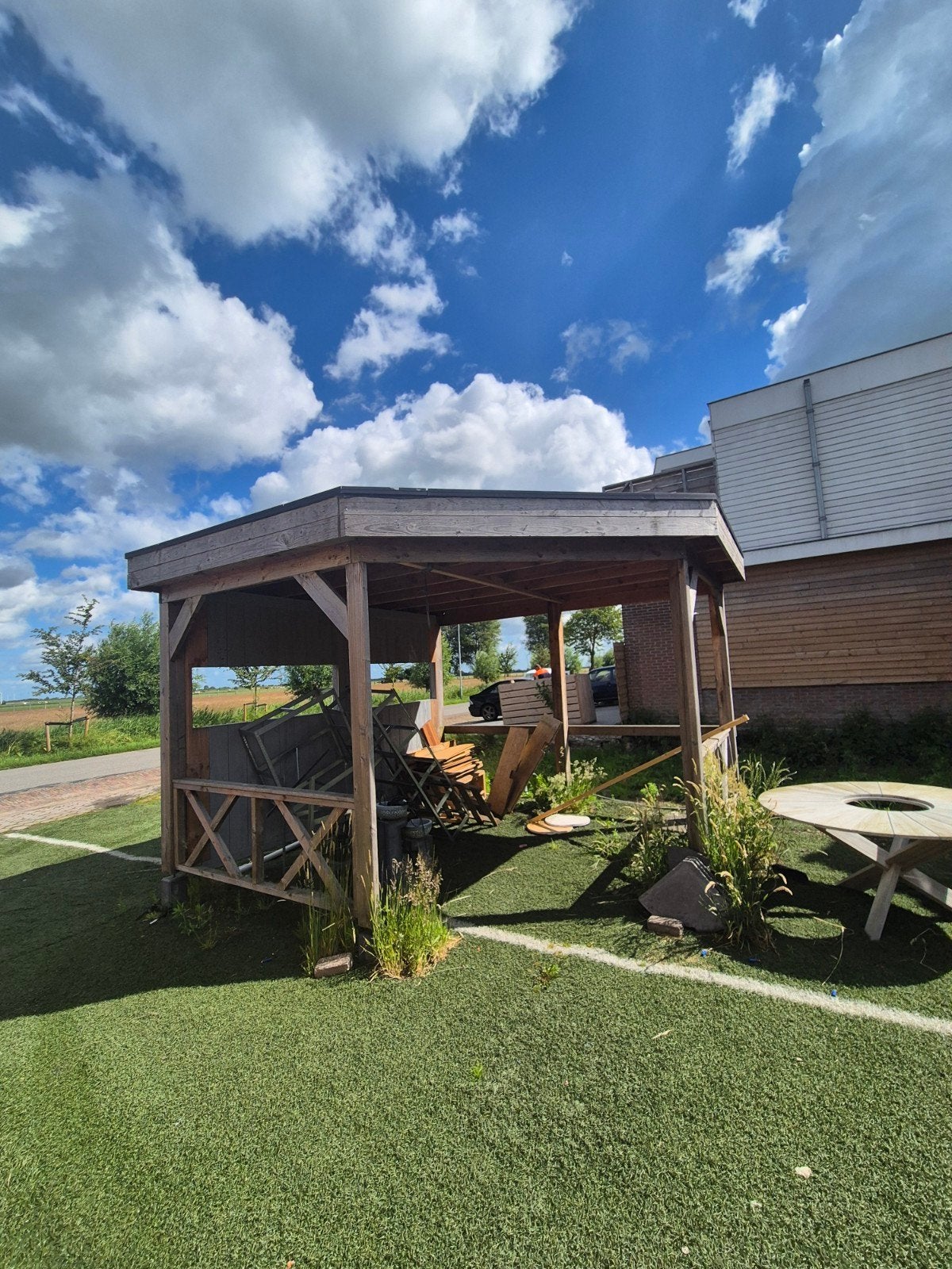 Robuuste houten overkapping - Ideaal voor tuin of terras, Tuin en Terras, Overkappingen, Ophalen, Gebruikt, Overige typen