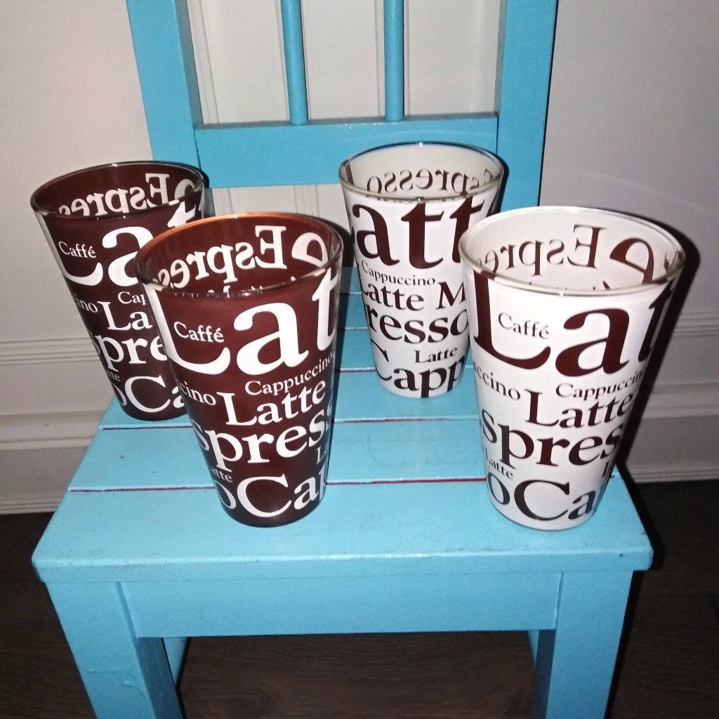 Latte Macchiato glazen 4 stuks, Ophalen, Glas of Glazen, Overige stijlen, Glas
