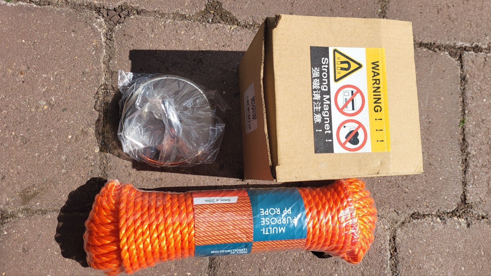 Sterke magneet met touw voor magneetvissen, Ophalen, Nieuw