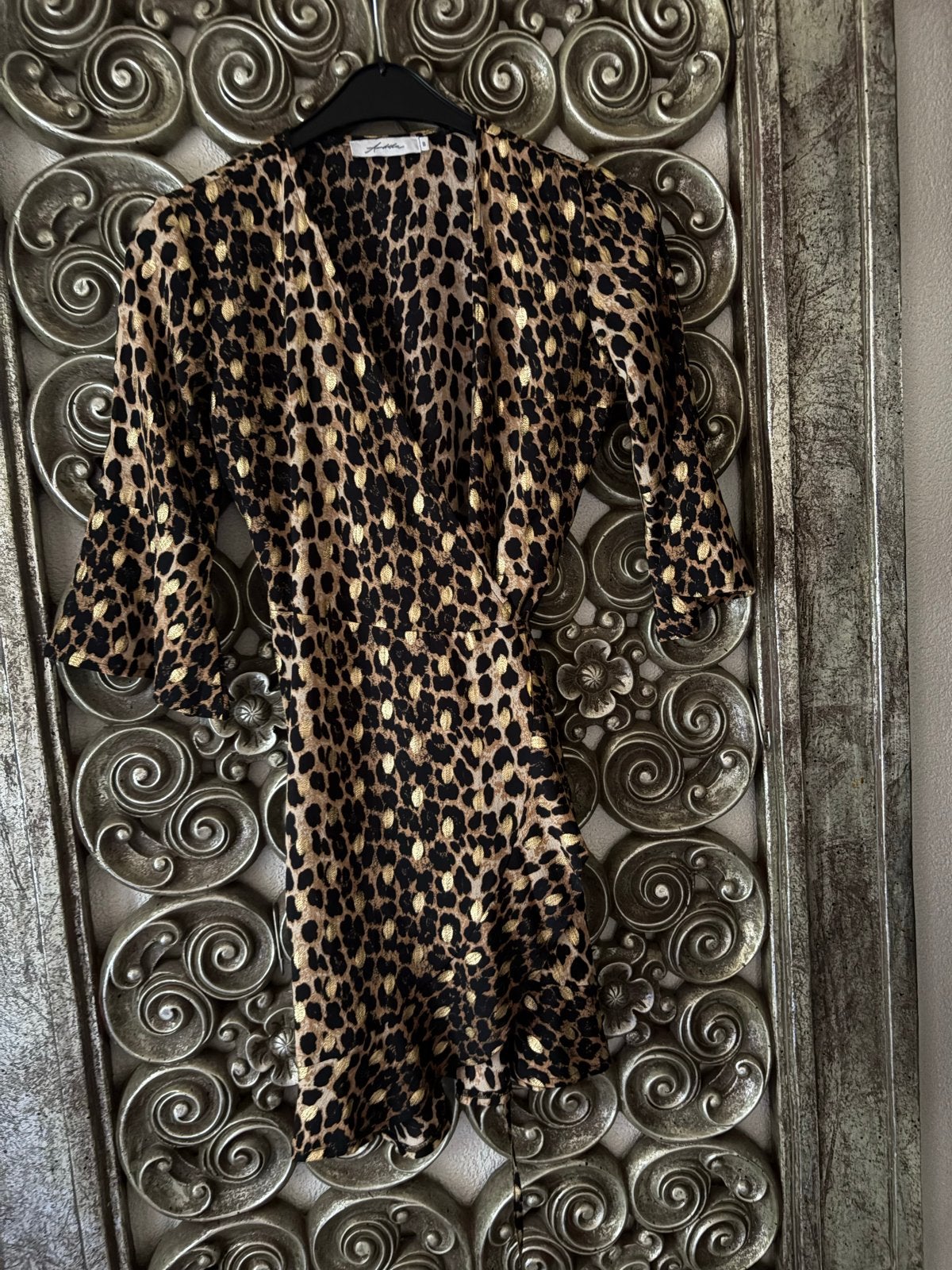 Leopardprint overslag jurkje van Ambika S, Meerkleurig, Ophalen of Verzenden, Zo goed als nieuw, Maat 36 (S)