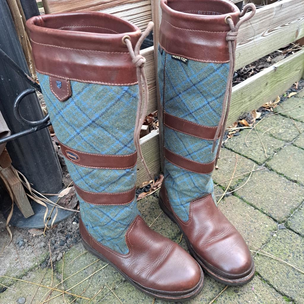 Stevige Dubarry outdoor laarzen met ruit maat 40 / 6,5, Hoge laarzen, Bruin, Zo goed als nieuw, Ophalen