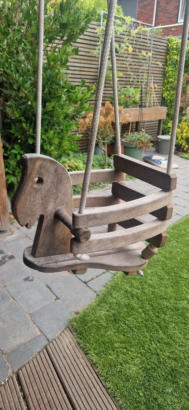 Houten schommel (paard) voor de kleinste kindjes, Kinderen en Baby's, Ophalen of Verzenden, Gebruikt, Schommel