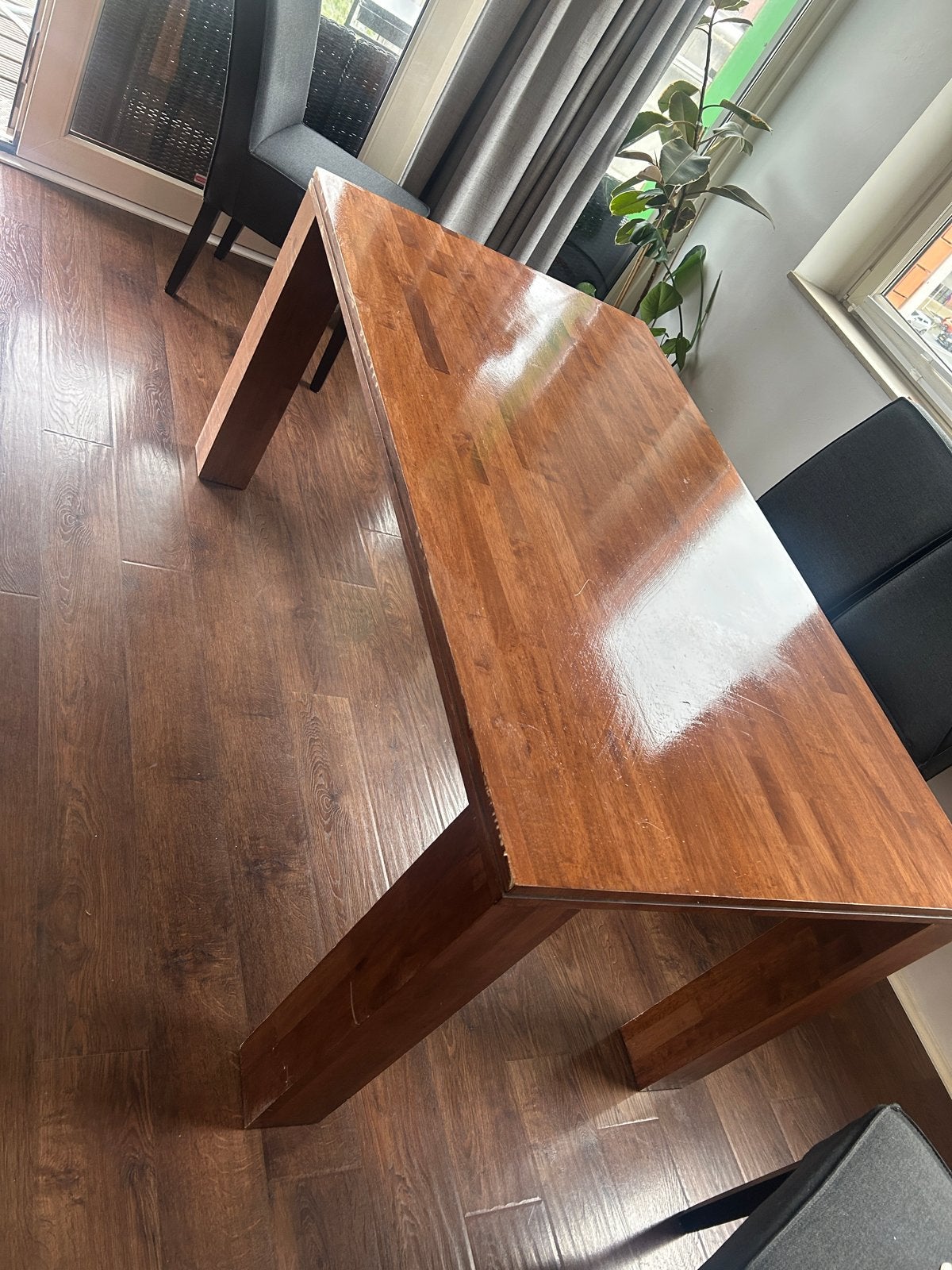 Vintage houten eettafel met gebruikssporen, Ophalen, Gebruikt, 50 tot 100 cm, 150 tot 200 cm