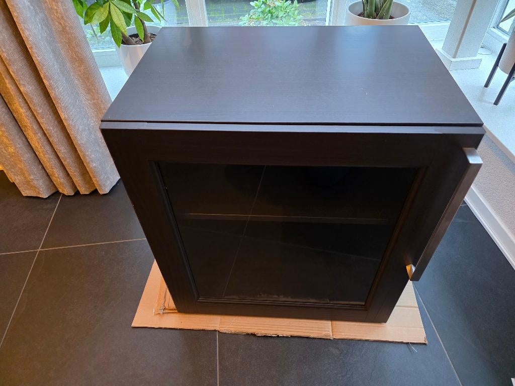 IKEA BESTÅ vitrinekast element – glazen deur - RVS handgreep, Ophalen, 50 tot 100 cm, Zo goed als nieuw, Minder dan 100 cm