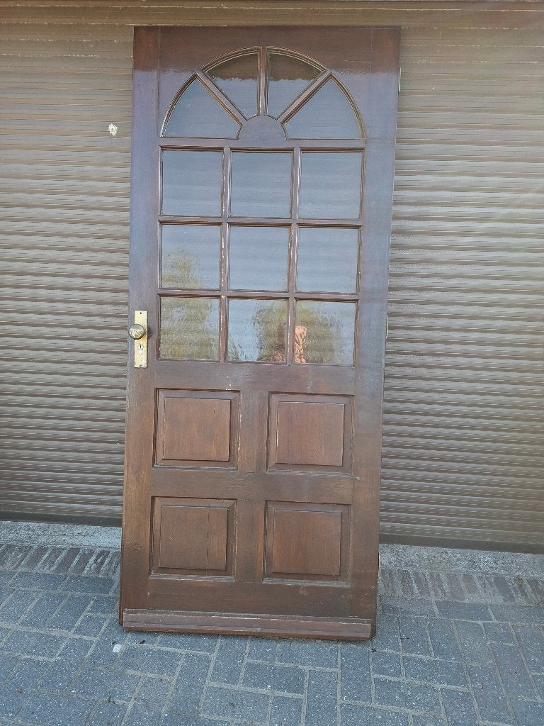 3 Buitendeuren, Doe-het-zelf en Verbouw, Deuren en Horren, Gebruikt, Buitendeur, 200 tot 215 cm, 80 tot 100 cm, Glas, Hout, Ophalen