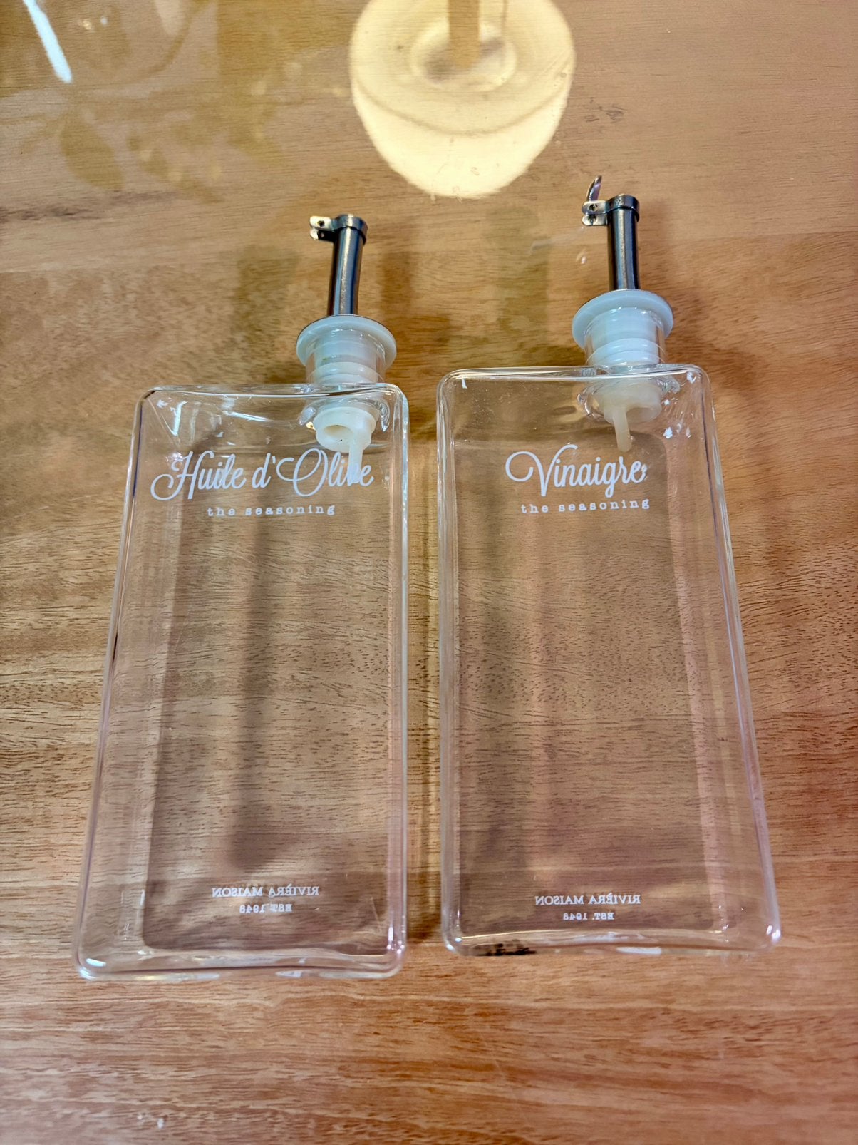 Riviera Maison Olie en Azijn fles setje, Ophalen, Zo goed als nieuw