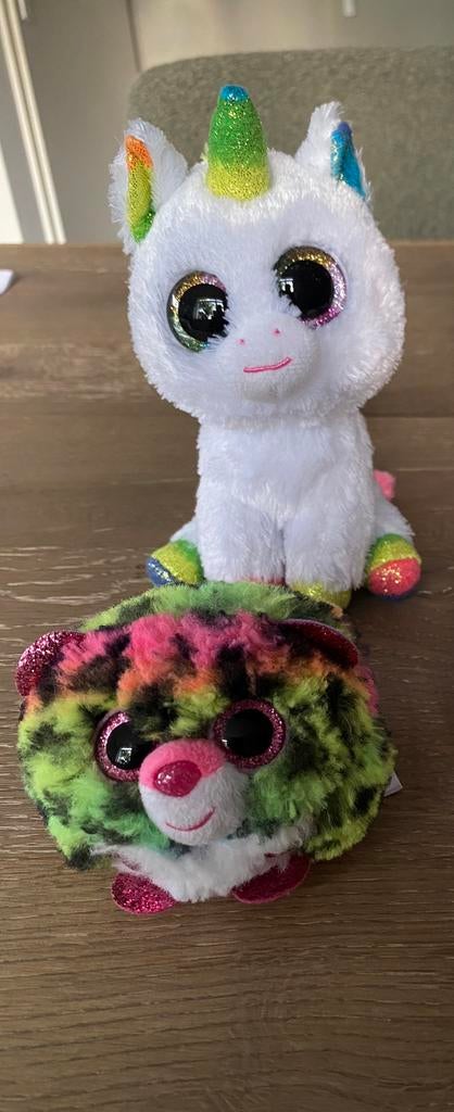 2x knuffel Ty Beanie Boo: Pixy en Dotty, Overige typen, Ophalen of Verzenden, Zo goed als nieuw, Meerkleurig