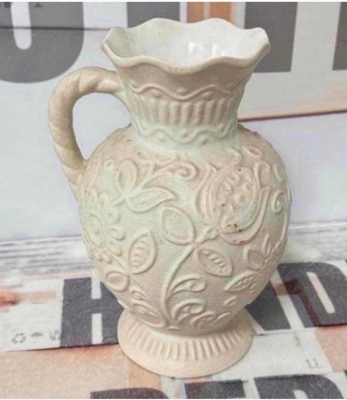XL 1945 antiek Vaas Bay-West Germany keramisch creme 30cm, Ophalen of Verzenden