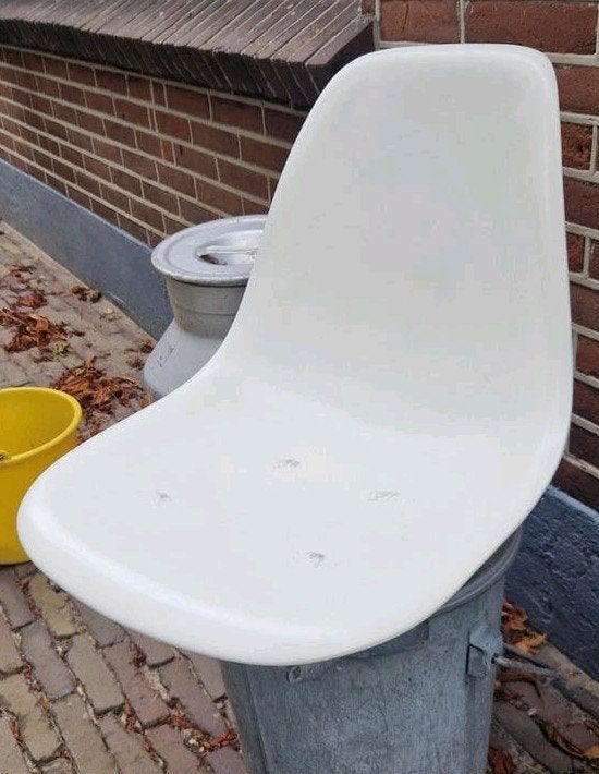 Vitra Eames zittingen (4 stuks) TEAB, Ophalen, Kunststof, Gebruikt, Wit