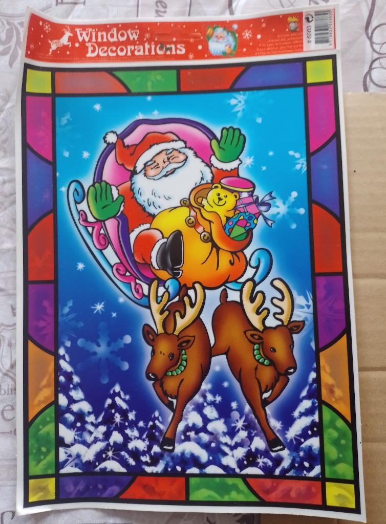 Partij Kerst raamdecoratie stickers ca 20 x 27 cm, Ophalen, Nieuw