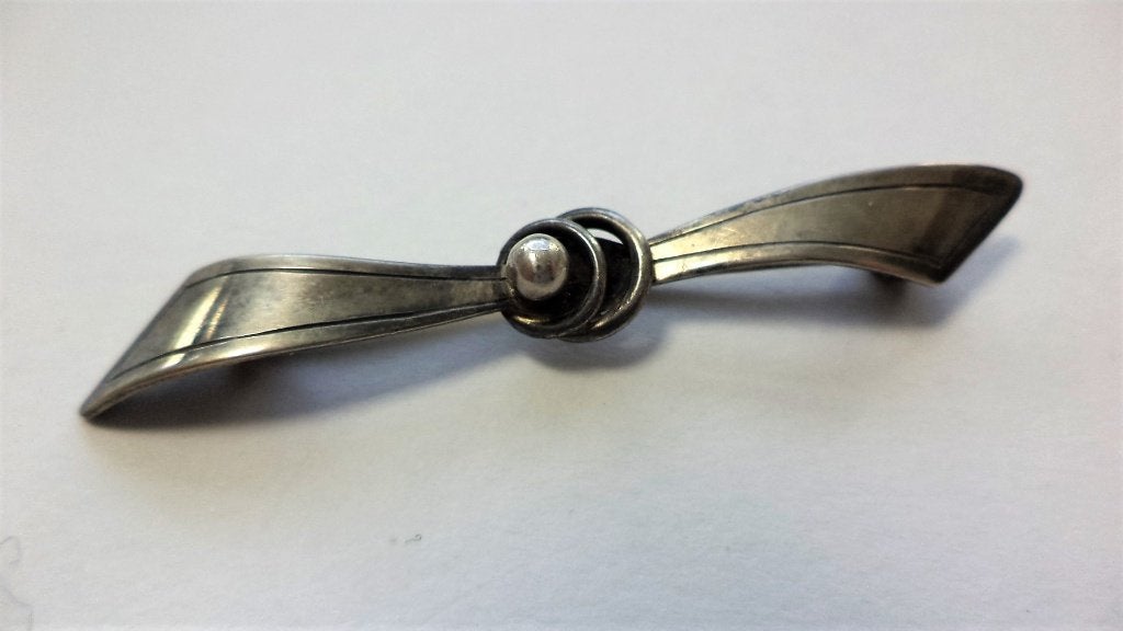Teka "Handarbeit"  Vintage zilveren Strikbroche (6998-2923), Ophalen of Verzenden, Zo goed als nieuw, Zilver, Zilver