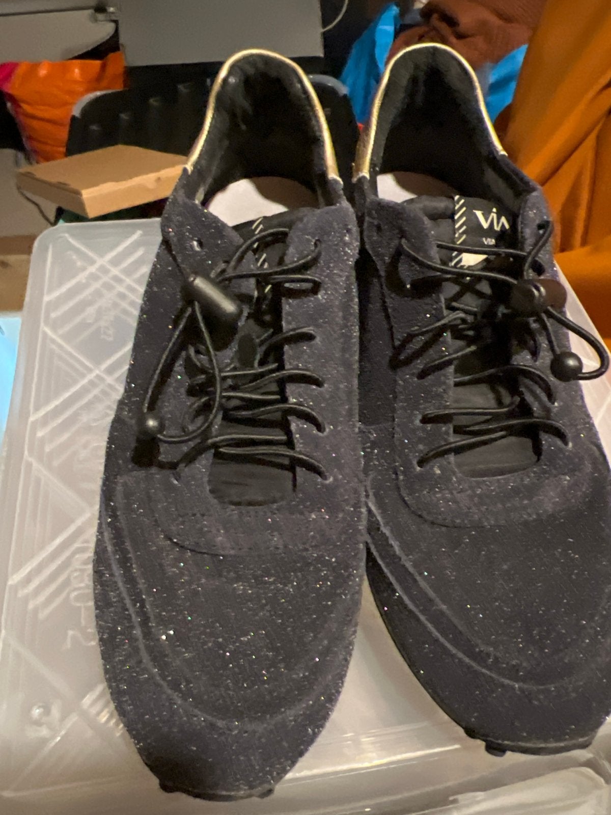 VIA VAI sneakers blauw goud  glitter maat 39, Ophalen of Verzenden, Zo goed als nieuw, Zwart, Sneakers of Gympen