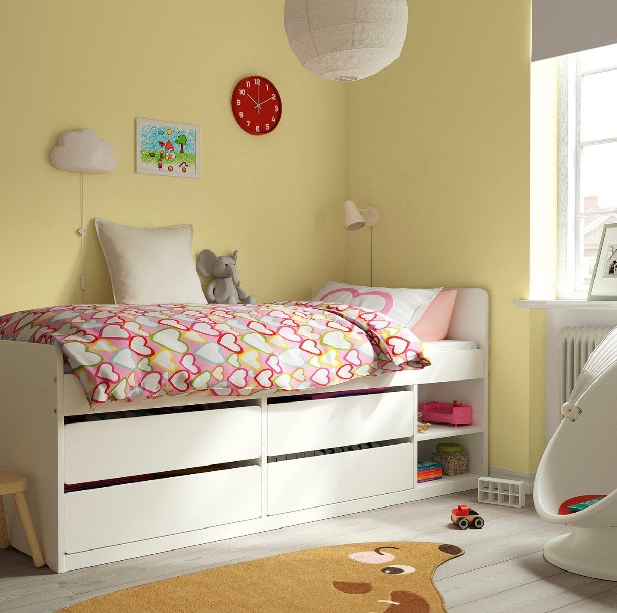IKEA Slakt bed 90x200, Ophalen, 90 cm, Eenpersoons, Wit