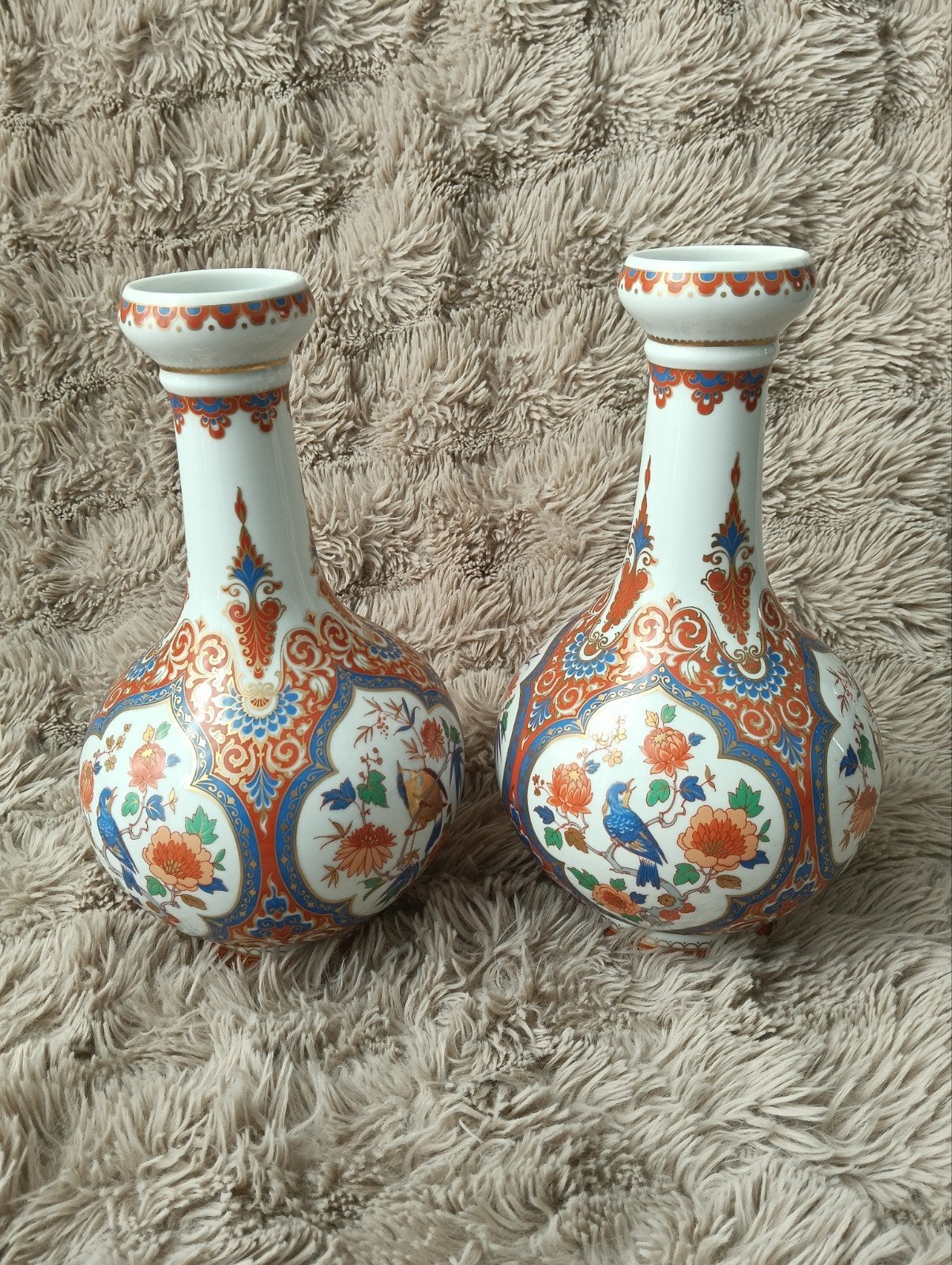 Set van 2 Japanse Imari-stijl vazen, handgeschilderd, Antiek en Kunst, Ophalen of Verzenden