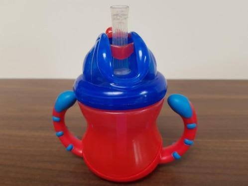 NUBY rietjesfles met handvaten, Ophalen of Verzenden, Zo goed als nieuw, Overige typen, Overige merken