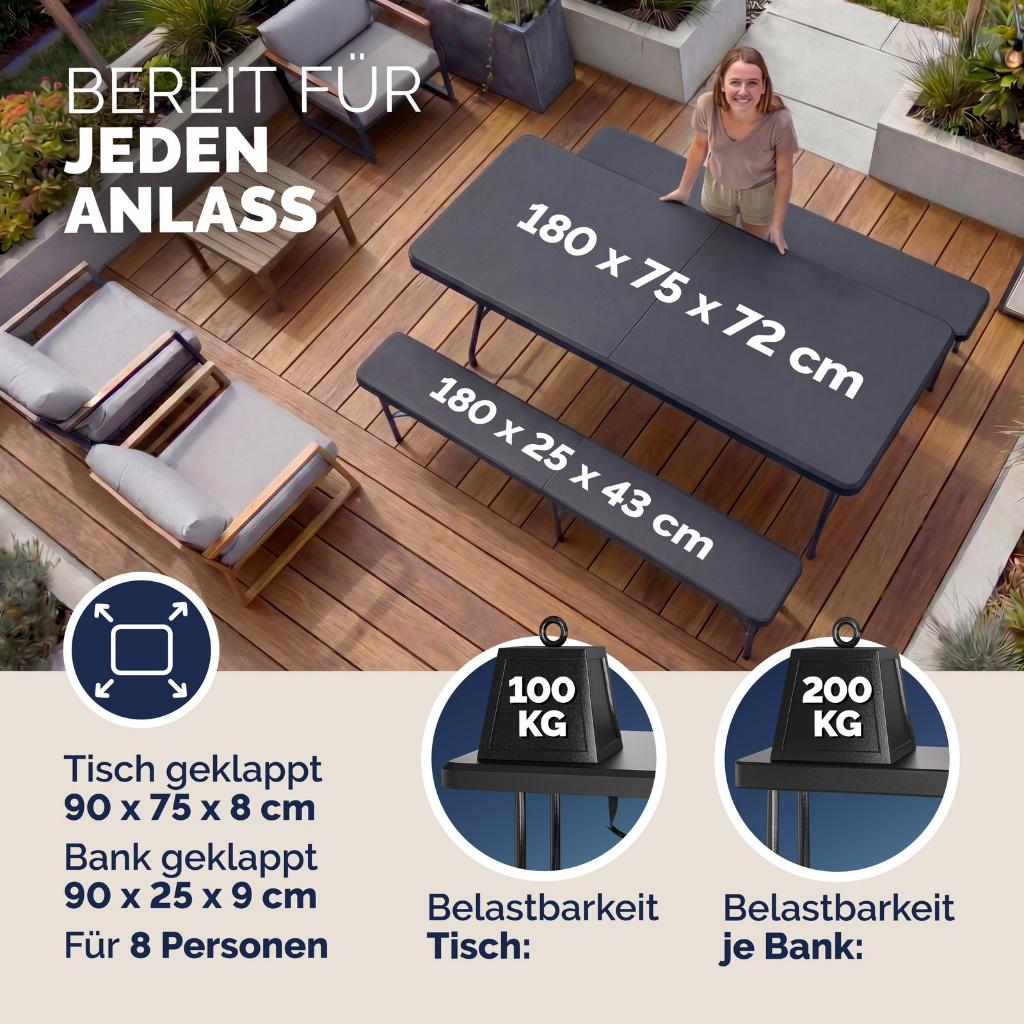 Campingtafel tuintafel eettafel klaptafel 183cm GRTS BZRGD!, Campingtafel, Verzenden, Nieuw, Nvt