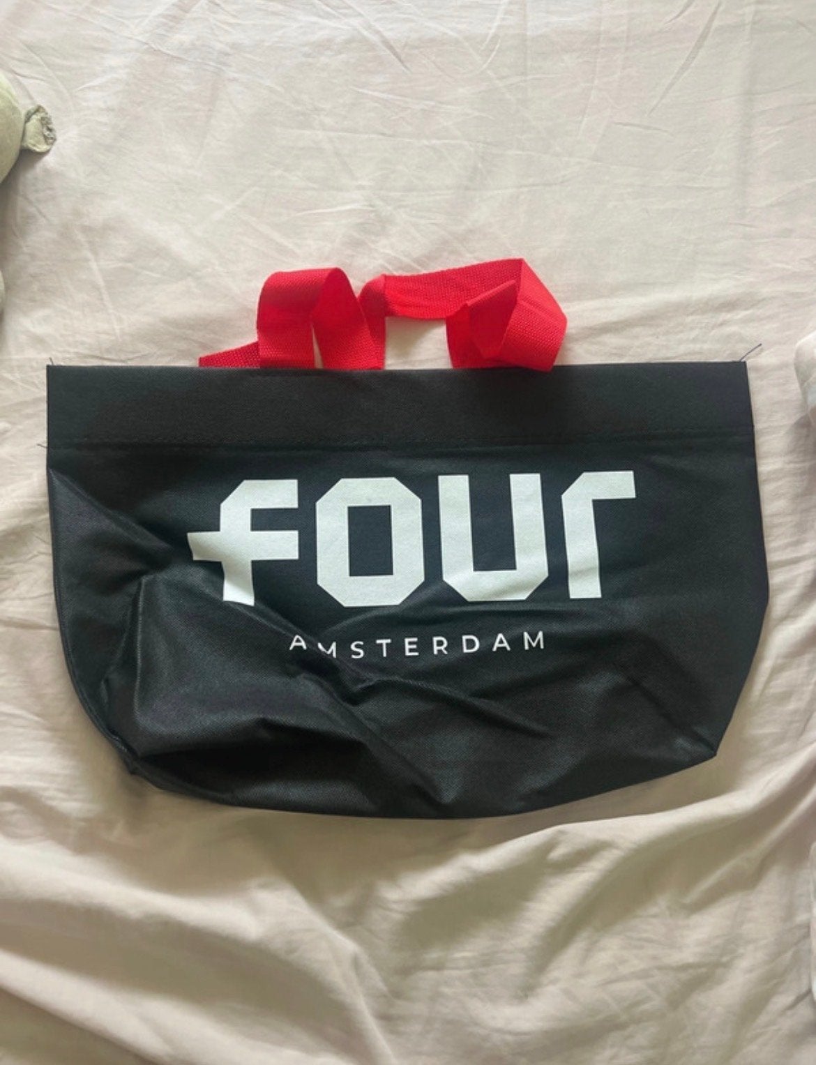 FOUR Amsterdam Shopper - Zwart met rode hengsels, Ophalen of Verzenden, Nieuw, Zwart, Shopper