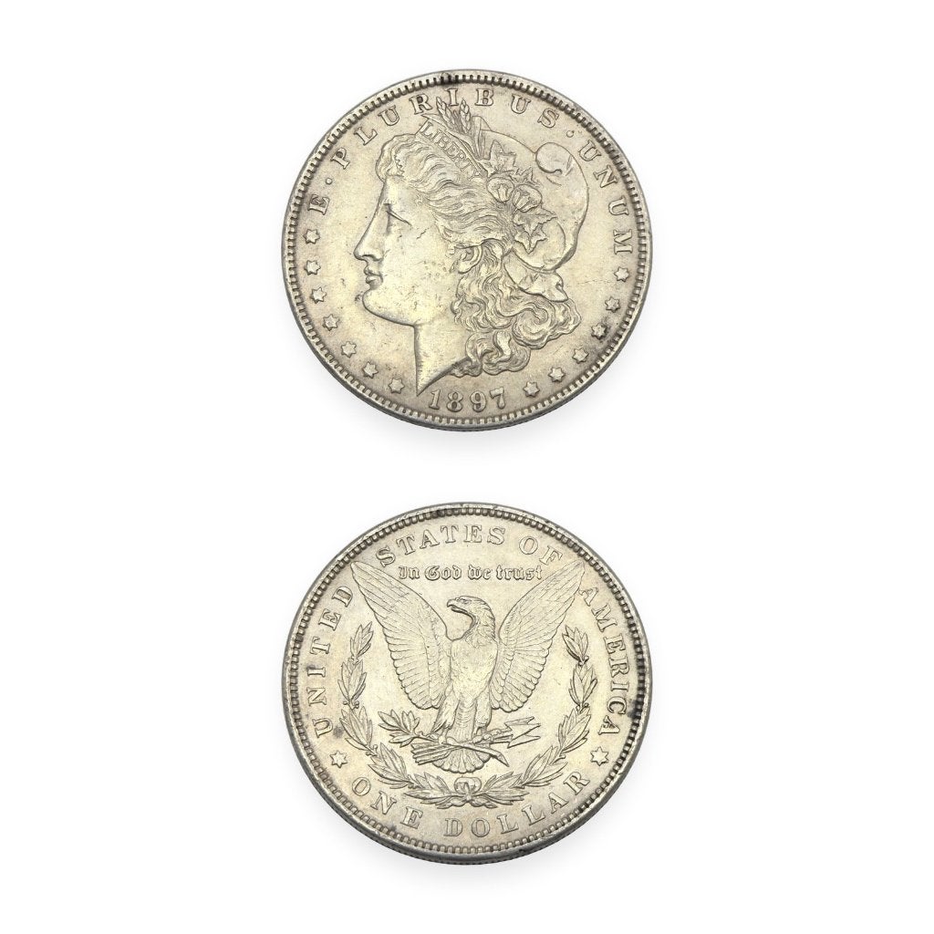 Zilveren Morgan Dollar 1897 Philadelphia USA Liberty, Ophalen of Verzenden, Noord-Amerika, Losse munt, Zilver
