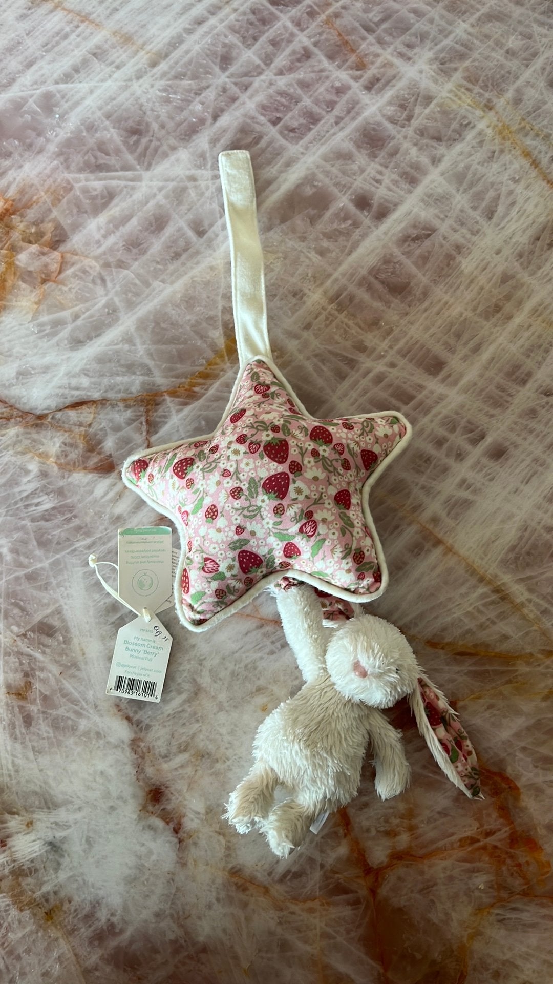 Muziek knuffel Jellycat blossom cream, Ophalen of Verzenden, Zo goed als nieuw, Overige typen