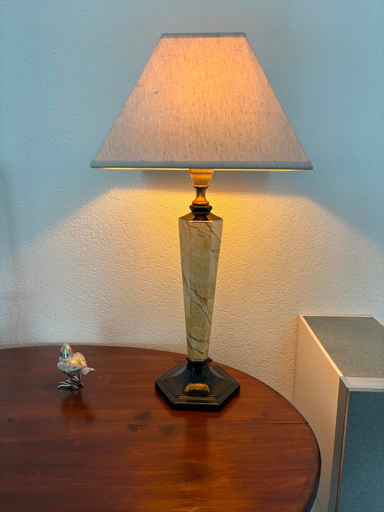 Stijlvolle Robert de Schuytenaar lamp met marmeren voet, Antiek en Kunst, Ophalen of Verzenden
