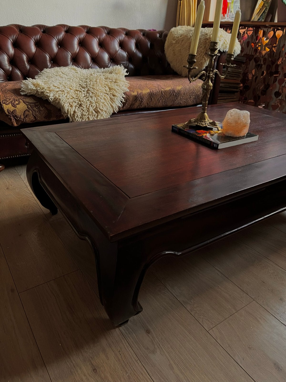 Prachtige Opium Salontafel - Massief Hout, Gebruikt, 100 tot 150 cm, Overige houtsoorten, 50 tot 100 cm