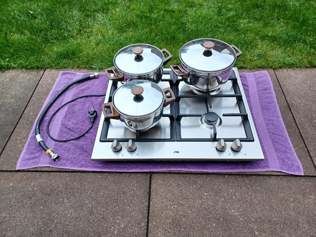 Pannenset te koop, Ophalen, Gebruikt, Keramische plaat, Pannenset