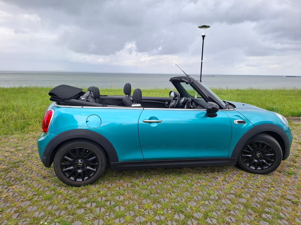 Mini 1.5 Cooper Cabrio 2016 Groen, Auto's, Mini, Voorwielaandrijving, Zwart, Cabriolet, 4 stoelen