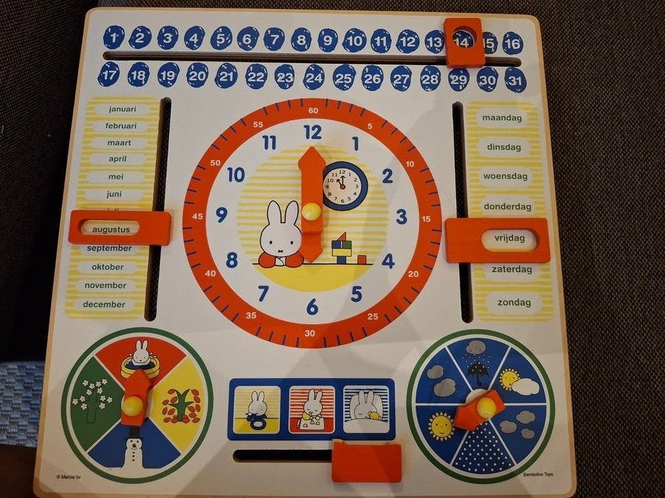Nijntje Houten Kalenderklok - Leerzaam Speelgoed, Ophalen, Gebruikt, Puzzelen