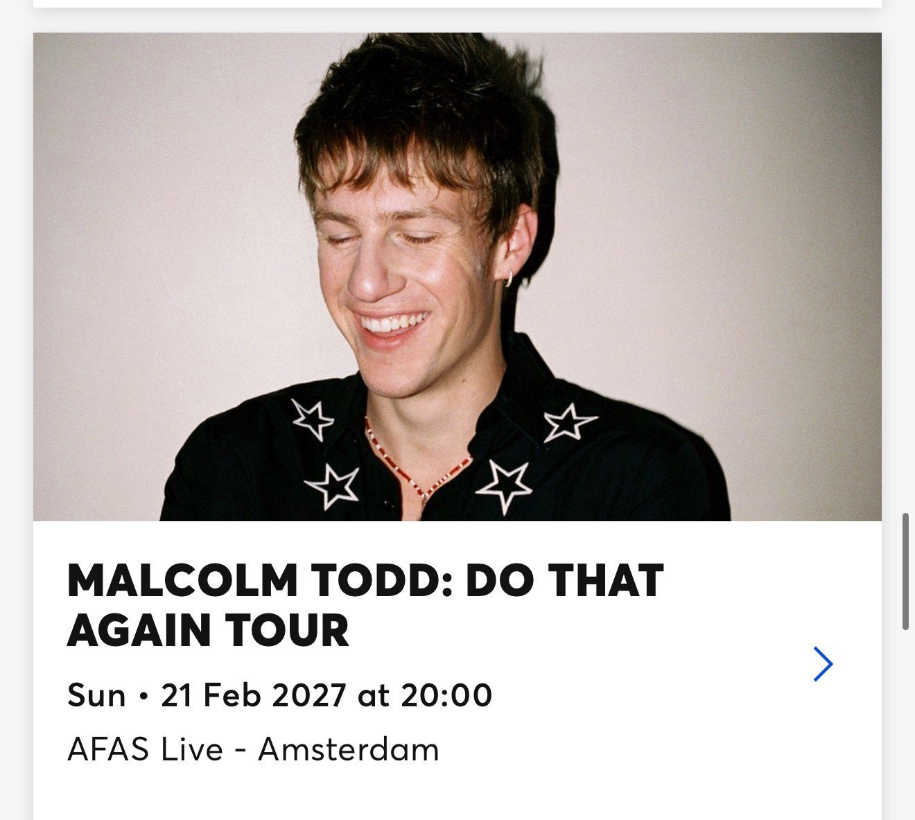 Malcolm Todd Afas live staanplaatsen, Tickets en Kaartjes, Twee personen, November