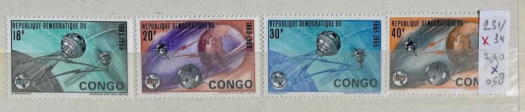 4 postzegels Congo, Ophalen of Verzenden, Overige landen