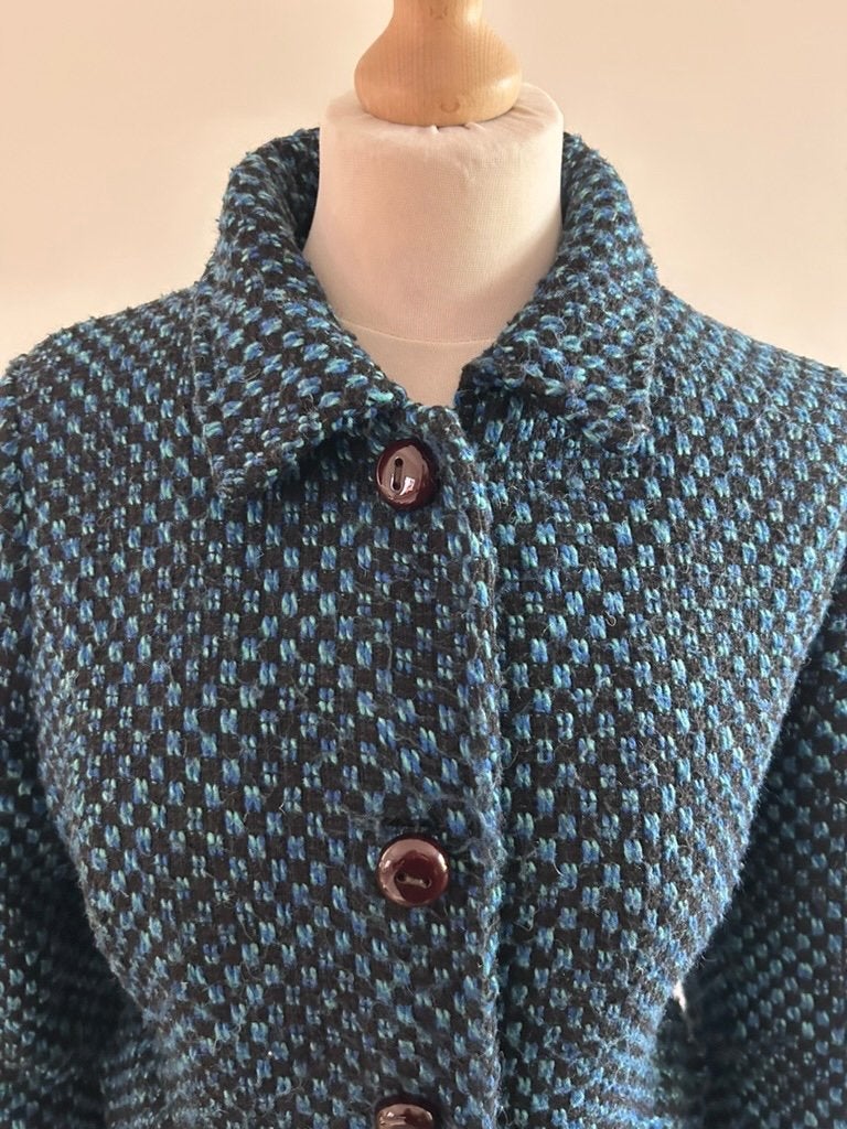 King Louie maat 40 gave blauwe elegante jas 3548, Maat 38/40 (M), Blauw, Ophalen of Verzenden, Zo goed als nieuw