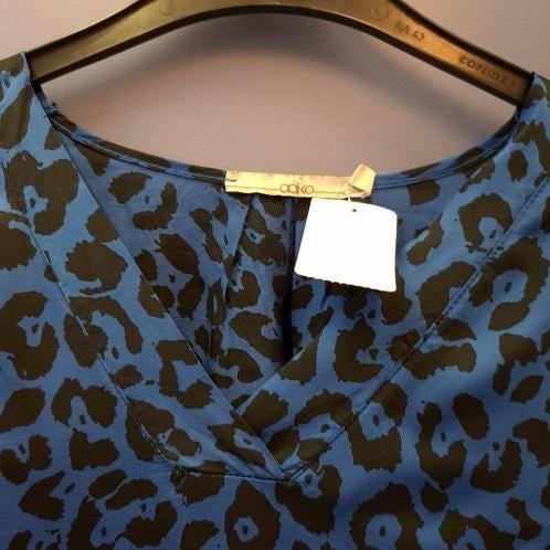 Aaiko blouse / top kobalt blauw / zwart luipaard mt L 39353, Aaiko, ., Maat 42/44 (L), Ophalen of Verzenden