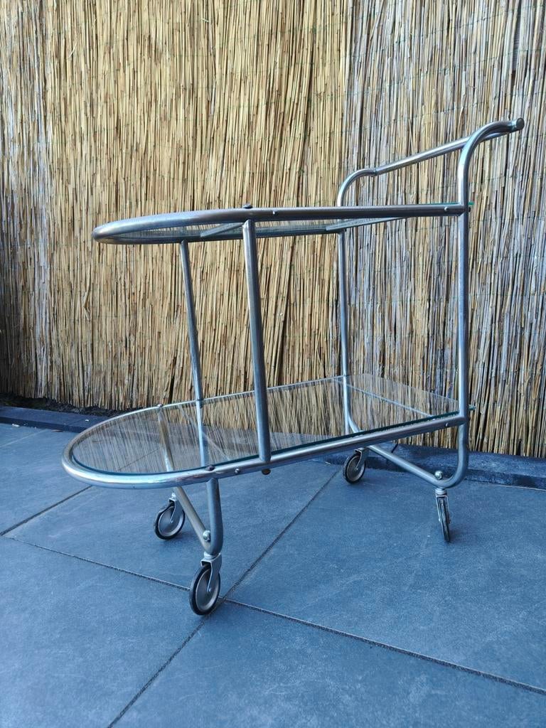 Vintage serveerwagen/ trolley Bauhaus stijl, Ophalen, Gebruikt