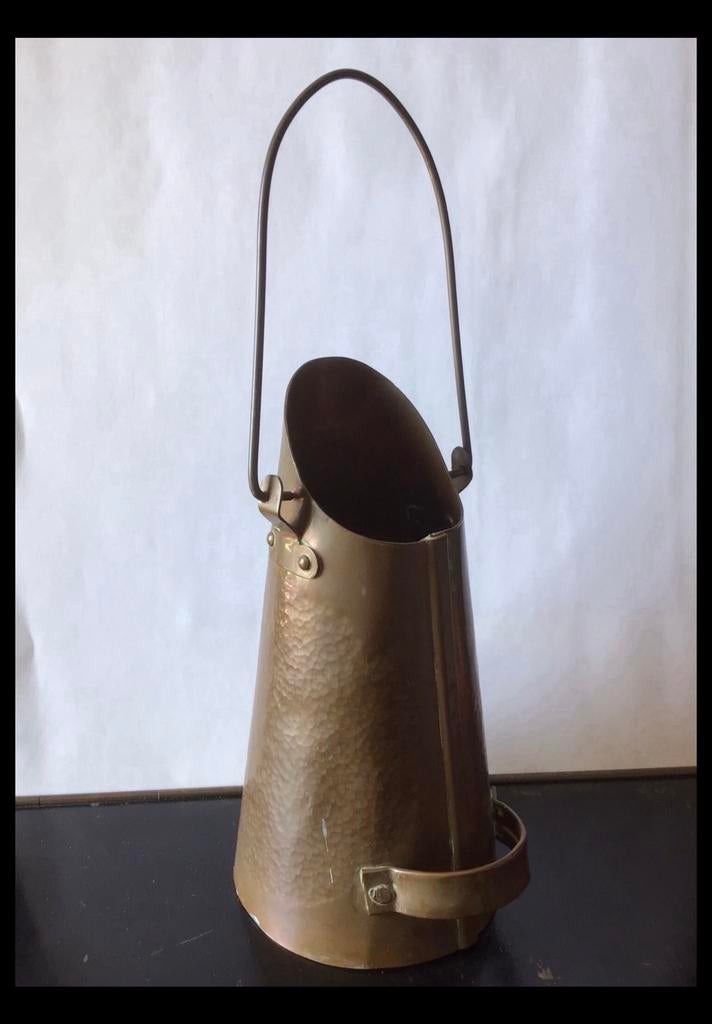 Kleine, koperen, sier kolen kit. Rood koper ong 19,6 cm hoog, Antiek en Kunst, Antiek | Koper en Brons, Ophalen of Verzenden
