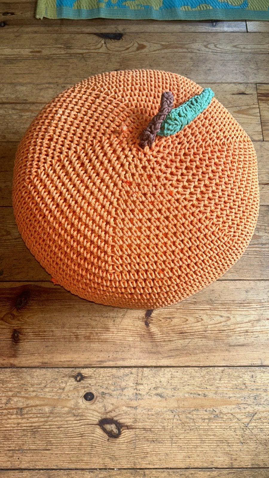 Gehaakte XXL Sinaasappel Poef - Van Anne Clair Petit, Ophalen, Overige stijlen, Zo goed als nieuw, Oranje