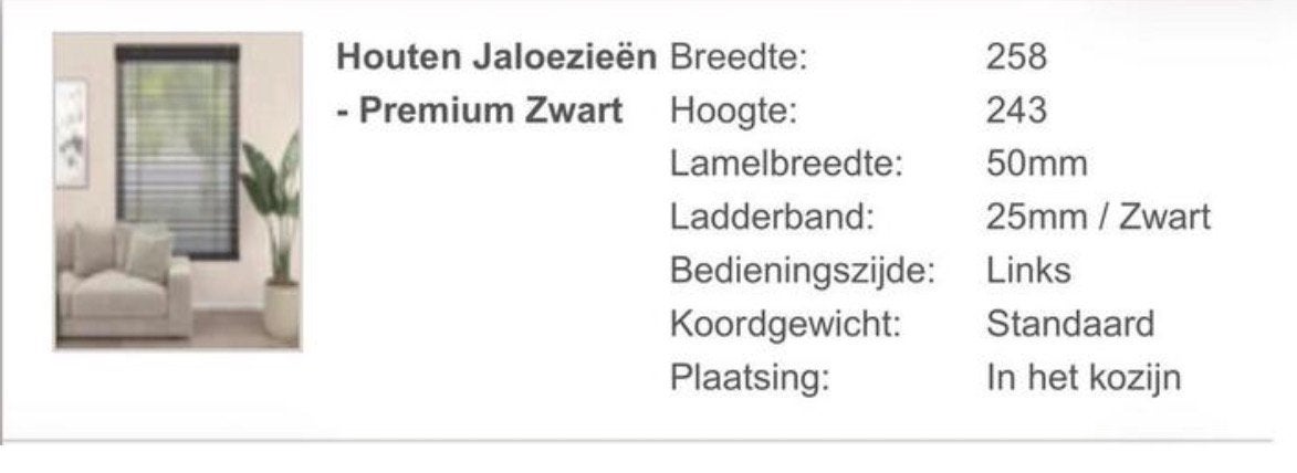 Gloednieuwe houten zwarte jaloezieen, Ophalen, Jaloezie