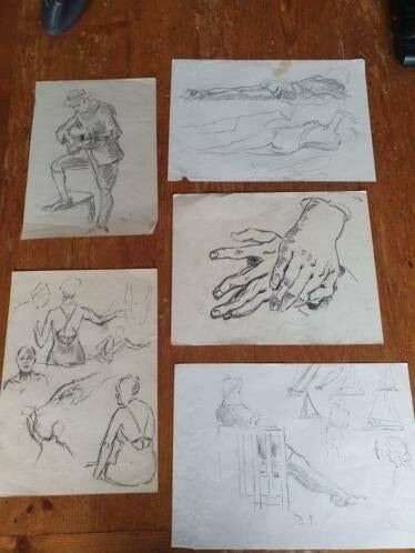 Dirk smorenberg orig  tekeningen  schetsboek 1924-1928, Antiek en Kunst, Ophalen