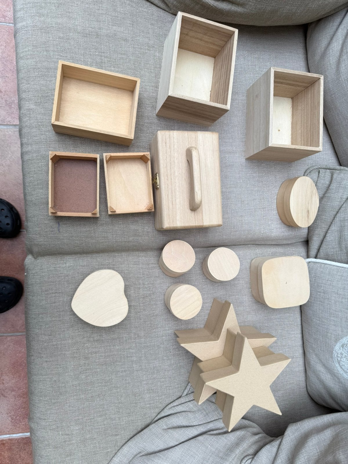 Houten doosjes 14 st, Ophalen of Verzenden, Zo goed als nieuw