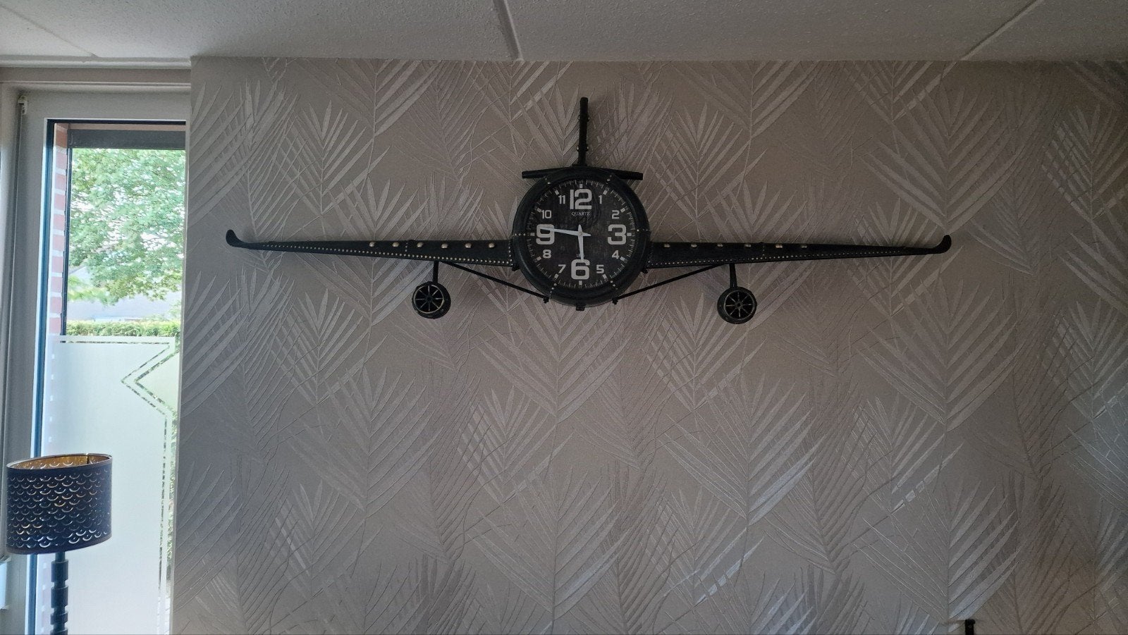 mooie wandklok vliegtuig, Ophalen, Zo goed als nieuw, Wandklok