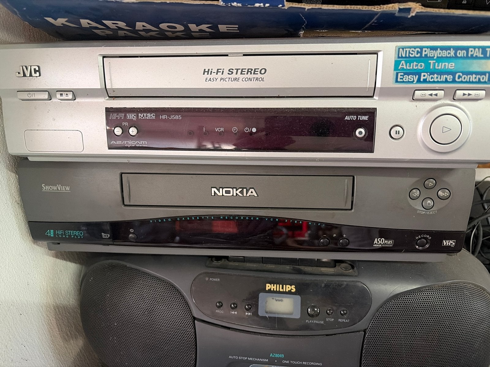JVC en Nokia VHS-videorecorders - Stereo, Easy Picture Contr, Ophalen of Verzenden, Gebruikt, VHS-speler of -recorder