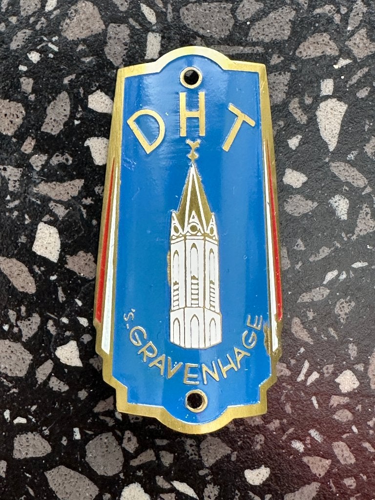 Balhoofd plaatje DHT 's-Gravenhage rijwiel plaatje., Fietsen en Brommers, DHT, Gebruikt, Overige typen, Ophalen of Verzenden