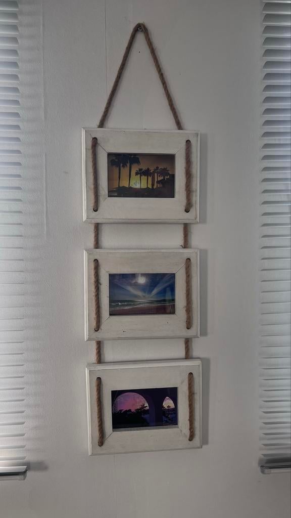 Fotolijstjes aan touw, Ophalen of Verzenden, Hout, Minder dan 50 cm