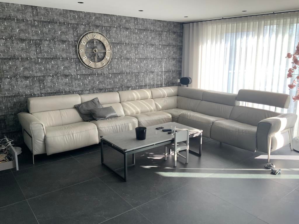 Leren hoek bankstel Natuzzi (losse elementen) incl. 3 uitsch, Ophalen, Gebruikt, Hoekbank, 300 cm of meer