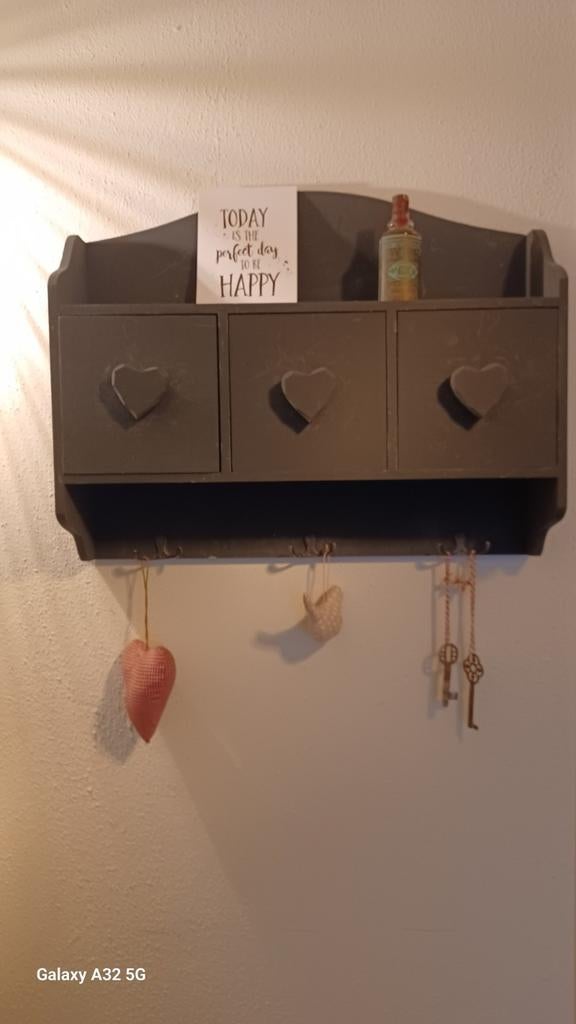 Brocante wandkastje/kapstok, Ophalen of Verzenden