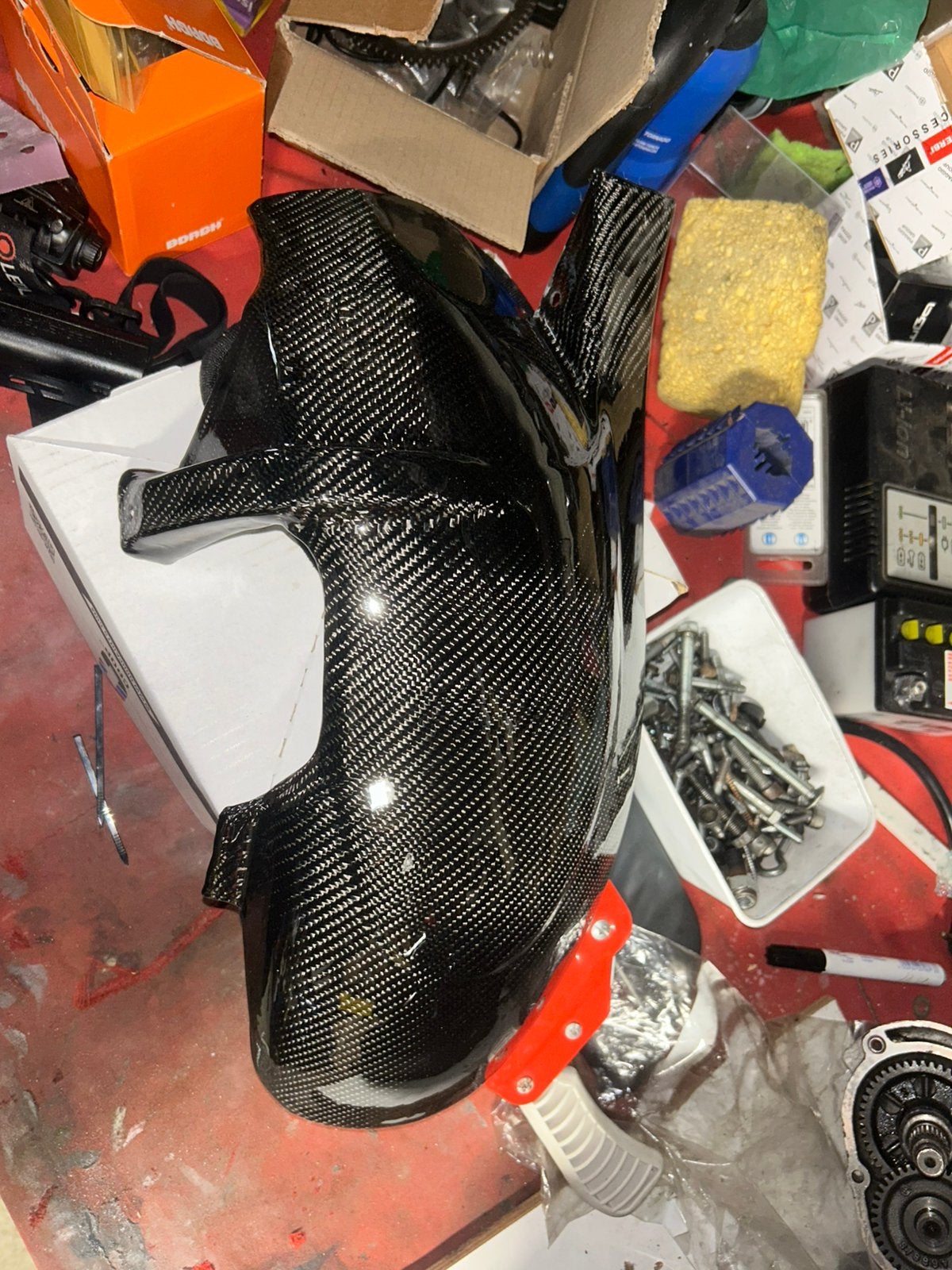 Carbon runner spatbord, Motoren, Ophalen of Verzenden