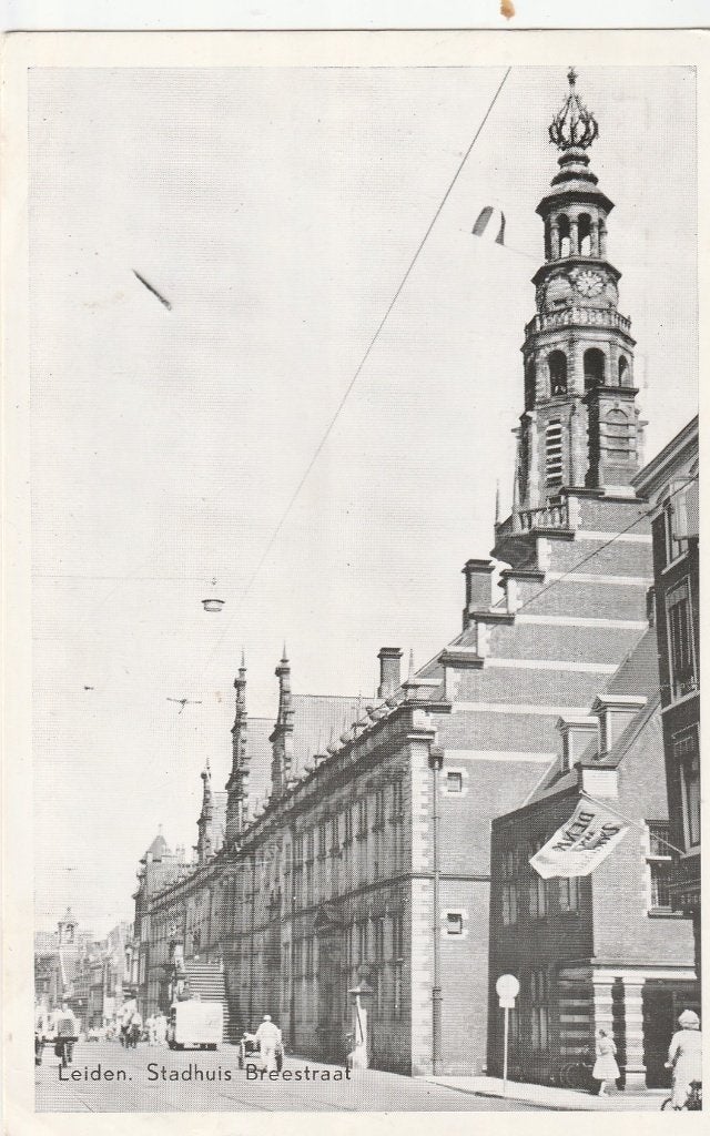 leiden- stadhuis breestraat, Ophalen of Verzenden, 1940 tot 1960, Zuid-Holland