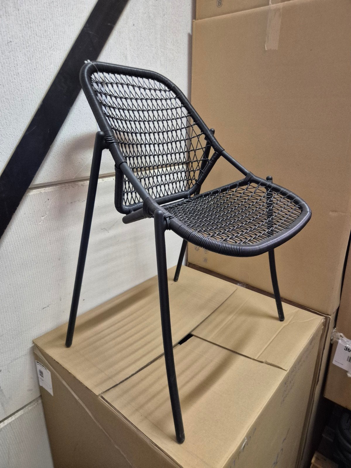 4x fermob stapelbare sixties stoelen zwart nieuw, Ophalen, Nieuw, Kunststof